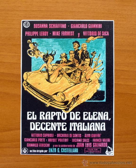 Kino: El rapto de Elena, decente Italiana - Rosanna Schiaffino, Giancarlo Giannini, Juan Luis Galiardo