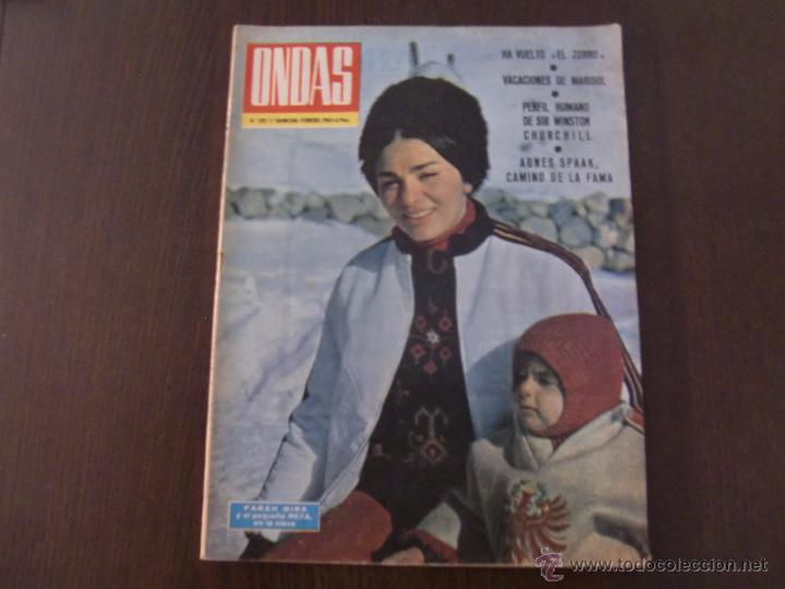 REVISTA ONDAS Nº 292 FEB. 1965 FARAH DIBA / MARISOL Y SUS VACACIONES EN LA COSTA DEL SOL (Cine - Revistas - Ondas)
