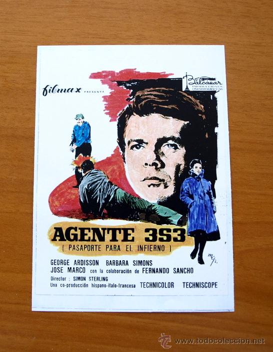 Kino: Agente 3s3 - George Ardisson, B&aacute;rbara Simons, Jose Marco, Fernando Sancho
