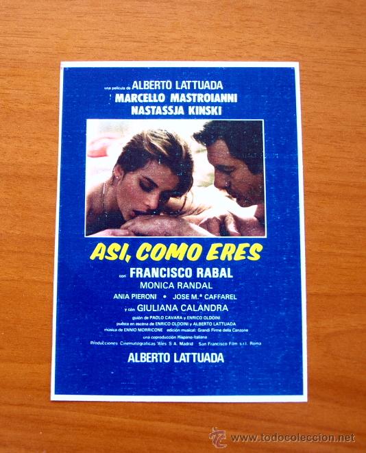 Cinema: Asi como eres - Marcello Mastroianni, Nastassja Kinski, Francisco Rabal, M&oacute;nica Randall