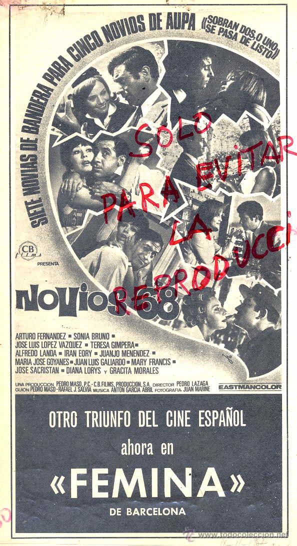 Kino: NOVIOS 68  1967 CINE FEMINA BARCELONA HOJA REVISTA