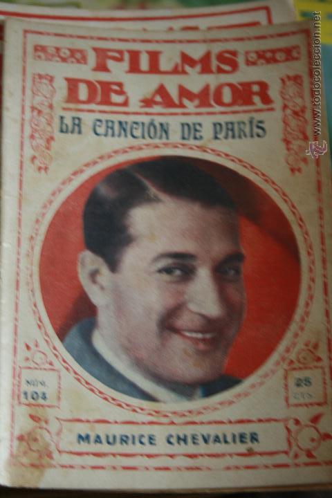 Cin&eacute;ma: NOVELA CINEMATOGRAFICA, FILMS DE AMOR,LA CANCION DE PARIS,N&ordm; 104 CINE , ORIGINAL, MAURICE CHEVALIER