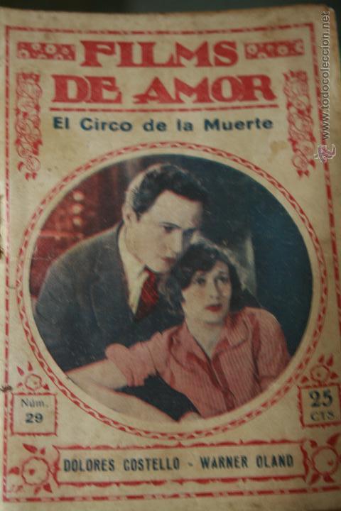 Cin&eacute;ma: NOVELA CINEMATOGRAFICA, FILMS DE AMOR,N&ordm; 29, EL CIRCULO DE LA MUERTE ,CINE, ORIGINAL, DOLORES COSTEL
