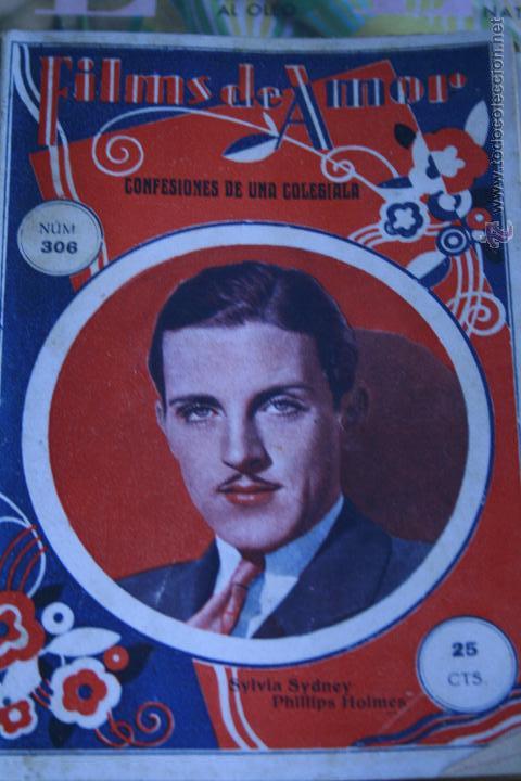 Cinema: NOVELA CINEMATOGRAFICA, FILMS DE AMOR,  N&ordm; 306,  CONFESIONES DE UNA COLEGIALA ,SYLVIA SYDNEY