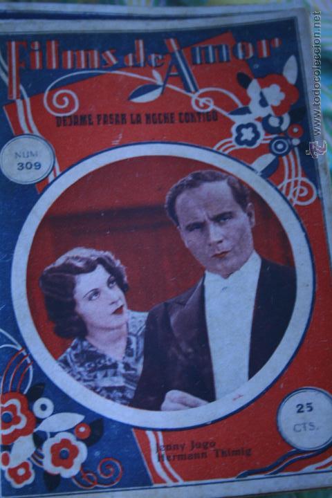 Cinema: NOVELA CINEMATOGRAFICA, FILMS DE AMOR,  N&ordm; 309,  DEJAME PASAR LA NOCHE CONTIGO ,CINE, ORIGINAL,