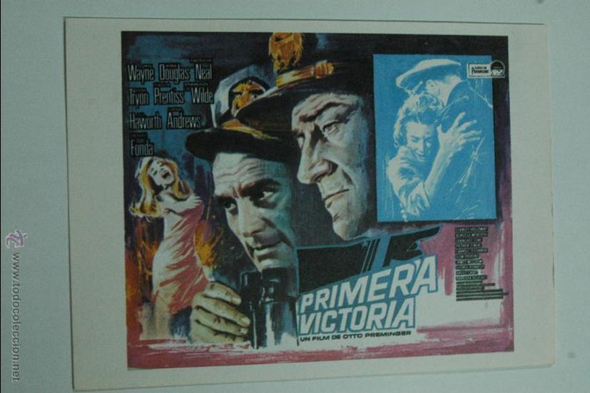 Kino: primera victoria - folleto de mano reproduccion - john wayne kirk douglas patricia neal