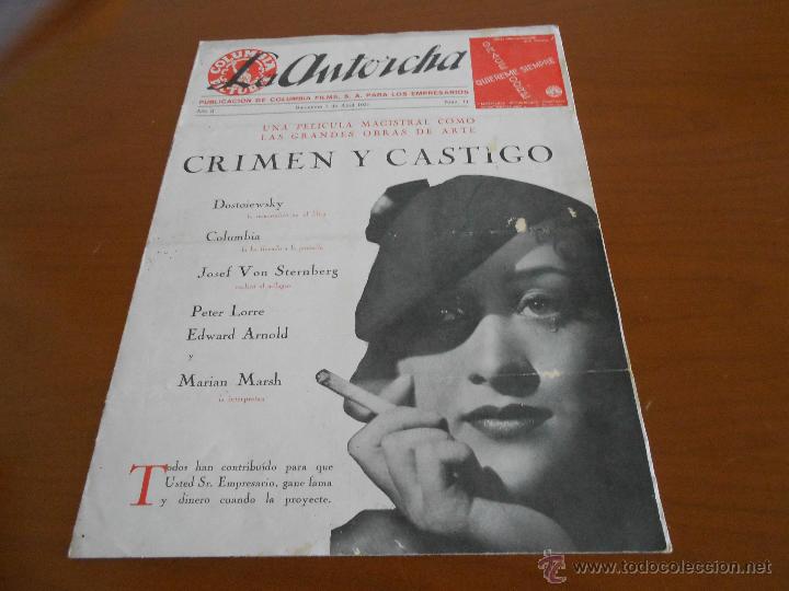 Cinema: LA ANTORCHA - RARA REVISTA OFICIAL DE COLUMBIA FILMS DE 1936