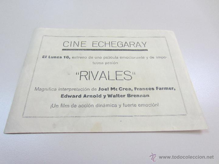Cine: RIVALES PROGRAMA SENCILLO CEPICSA JOEL MCCREA FRANCES FARMER - Foto 2