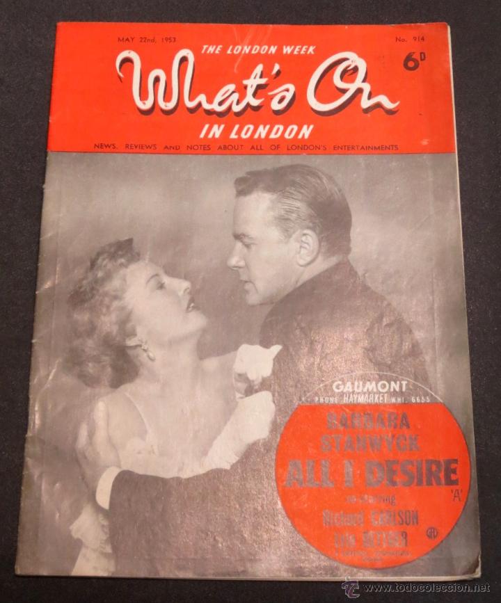 Cinema: REVISTA WHAT'S ON IN LONDON N&ordm; 914 22 MAYO 1953