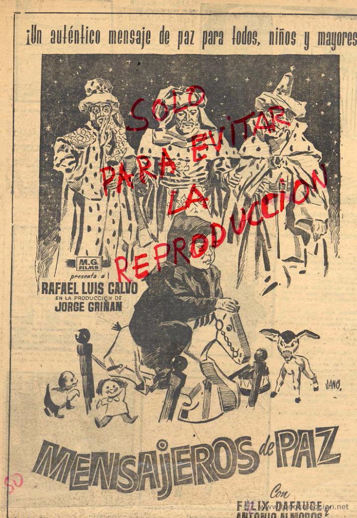 Kino: MENSAJEROS DE PAZ 1957 CINE  HOJA REVISTA