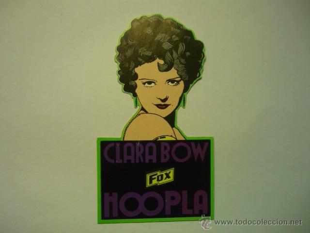 Kino: REPRODUCC. CARTULINA CON PUBLICIDAD DORSO HOOPLA-CLARA BOW
