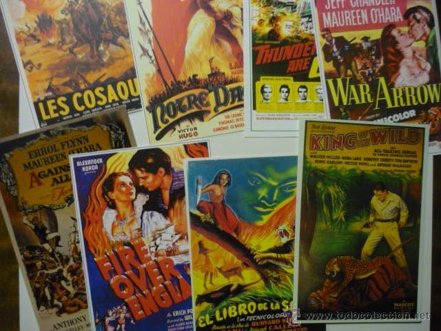 Kino: LOTE REPRODUCC,PAPEL DE CARTELES ESPA&Ntilde;OLES Y EXTRANJ, CINE AVENTURAS
