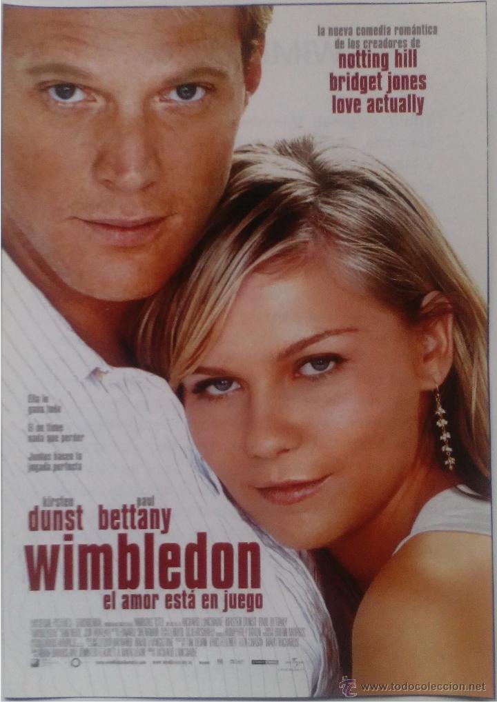 Kino: Folleto de Mano. Pel&iacute;cula Wimbledon. Kirsten Dunst. Paul Bettany. Sam Neill