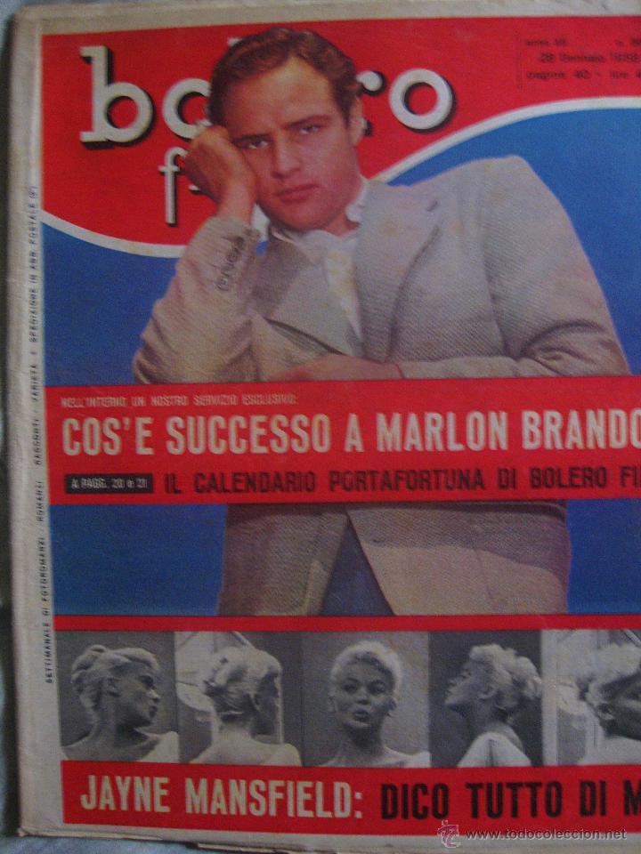 Cinema: Bolero Film revista cine Italia 1958 Marlon Brando Jayne Mansfield
