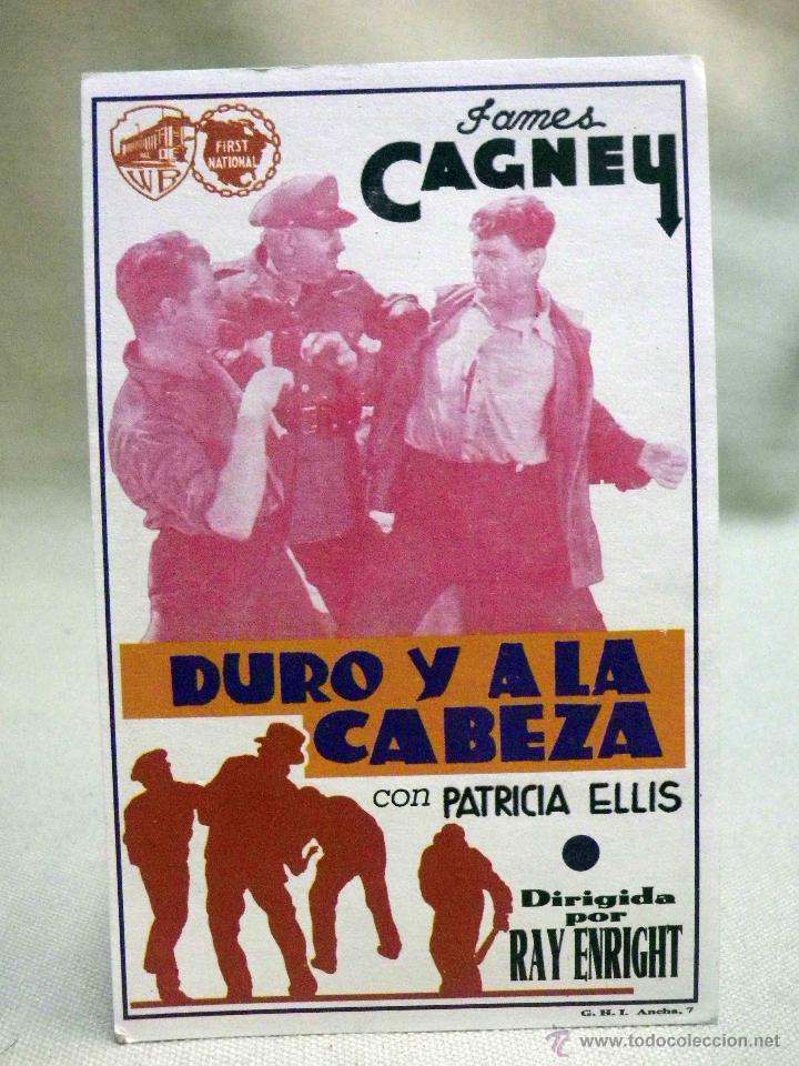 Kino: PROGRAMA DE CINE, FASCIMIL, DURO Y A LA CABEZA, JAMES CAGNEY, PATRICIA ELLIS