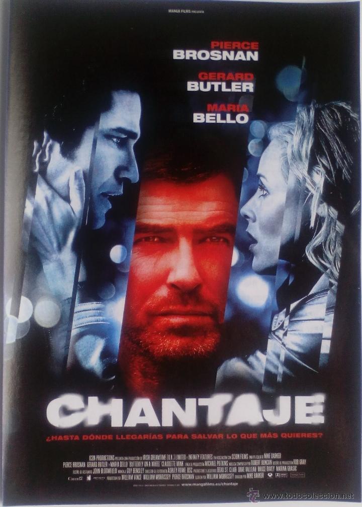 Kino: Folleto de Mano. Pel&iacute;cula Chantaje. Pierce Brosnan. Maria Bello. Gerard Butler