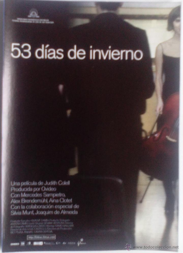 Kino: Folleto de Mano. Pel&iacute;cula 53 D&iacute;as de Invierno. Mercedes Sampietro. Silvia Munt. Celso Bugallo