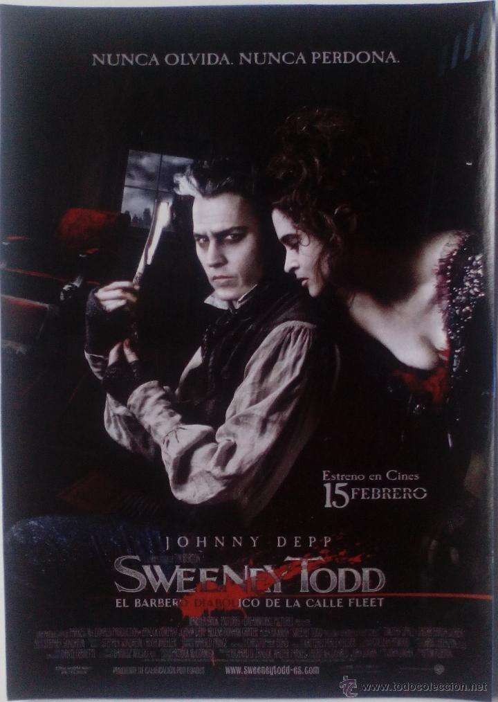 Kino: Folleto de Mano. Pel&iacute;cula Sweeney Todd. Johnny Depp. Helena Bonham Carter