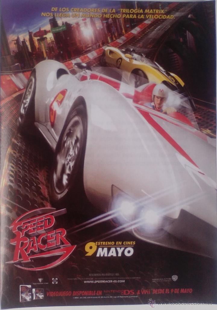 Cinema: Folleto de Mano. Pel&iacute;cula Speed Racer. Emile Hirsch. Christina Ricci. Susan Sarandon. John Goodman.