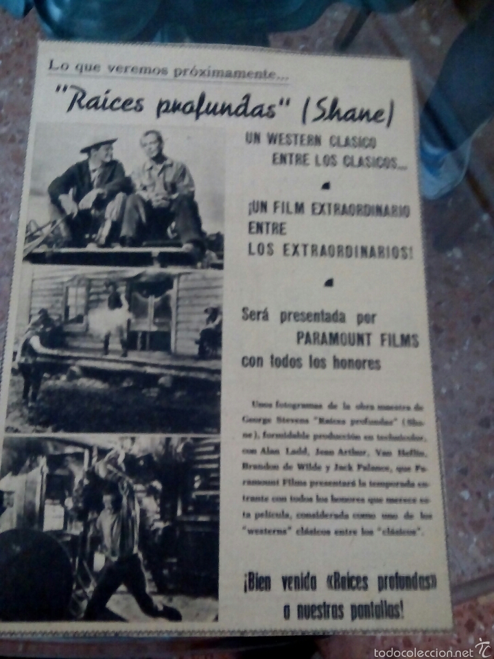 Cinema: Publicidad de prensa raices profundas