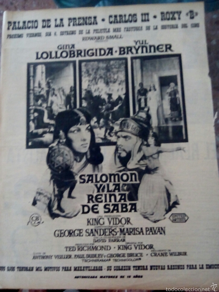 Cinema: Publicidad de prensa salomon y la reina de saba