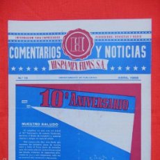 Cine: REVISTA COMENTARIOS Y NOTICIAS HISPAMEX, Nº 14 ABRIL 1955, 10ª ANIVERSARIO CORAZON DE HIELO. Lote 57091990