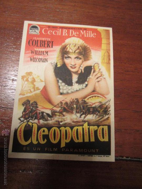 Cine: CLEOPATRA PROGRAMA SENCILLO PARAMOUNT CLAUDETTE COLBERT - Foto 1