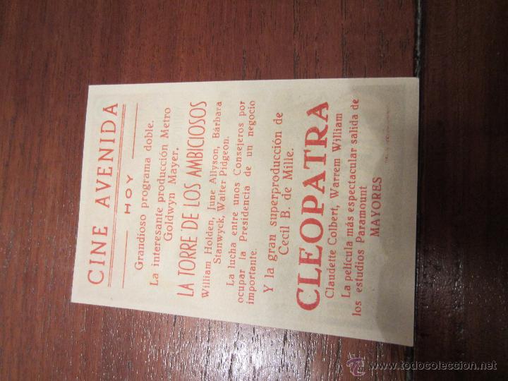 Cine: CLEOPATRA PROGRAMA SENCILLO PARAMOUNT CLAUDETTE COLBERT - Foto 2