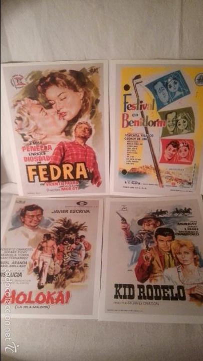 Kino: 4 FICHAS CARATULAS DE PELICULAS FILMADAS EN ALICANTE ELCHE O ALREDEDORES  21X30