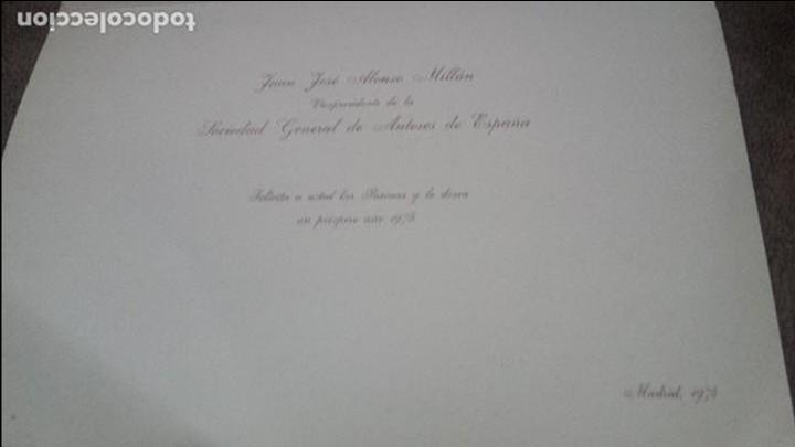 Cinema: Felicitaci&oacute;n Navidad con firma de Juan Jos&eacute; Alonso Mill&aacute;n vicepresidente SGAE Y GUIONISTA 1974