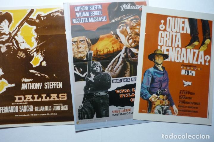 Kino: lote reproducc.carteles en foto peliculas western interpretadas por anthony steffen