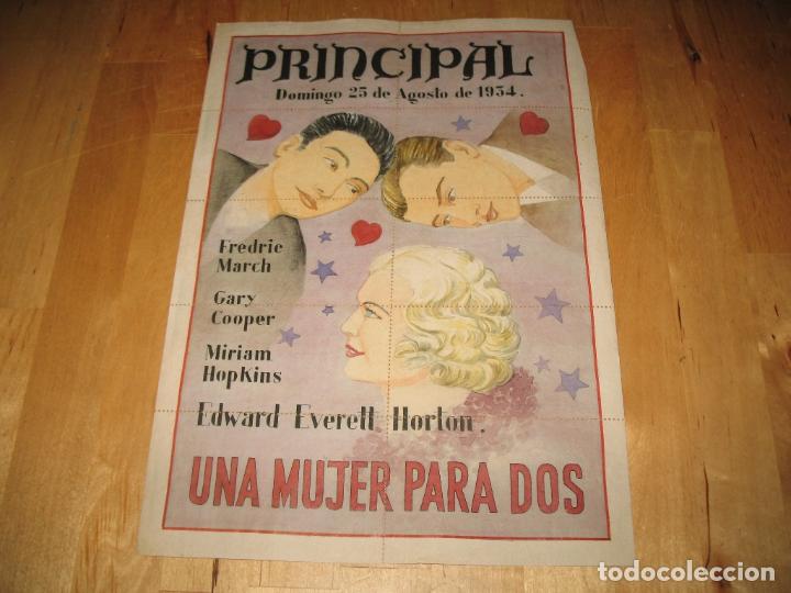Kino: ENTRADAS CINE CARTEL UNA MUJER PARA DOS PRINCIPAL GARY COOPER EDWARD EVERETT HORTON