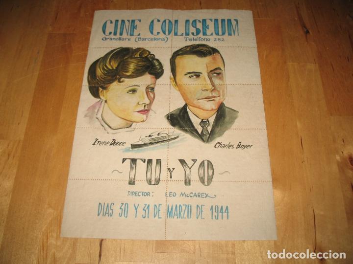 Kino: ENTRADAS CINE CARTEL TU Y YO OTRO DIBUJO CINE COLISEUM GRANOLLERS BARCELONA LEO MCCAREY