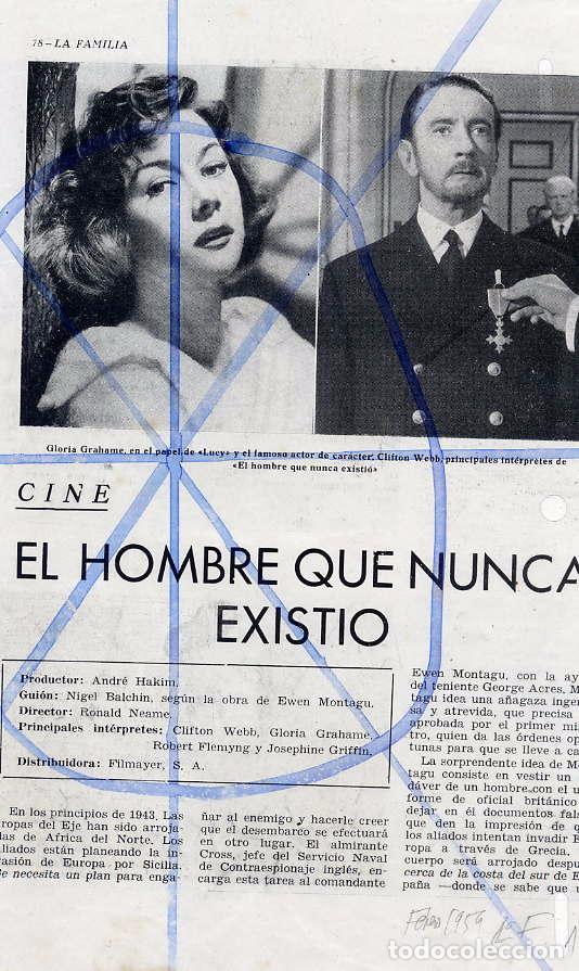 Cinema: EL HOMBRE QUE NUNCA EXISTIO 1959 2 HOJAS REVISTA