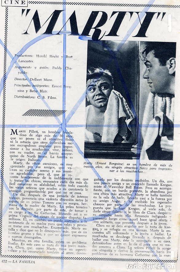 Cinema: MARTY   1955 2 HOJAS REVISTA