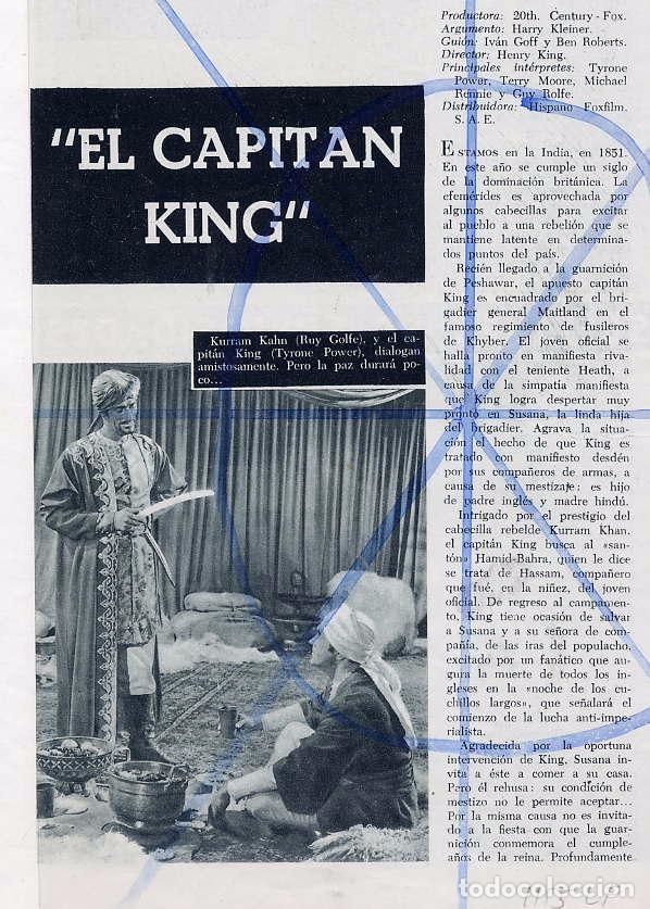 Cinema: EL CAPITAN KING  1955 2 HOJAS REVISTA