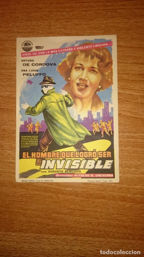 Kino: FOLLETO DE MANO PELICULA EL HOMBRE QUE LOGRO SER INVISIBLE
