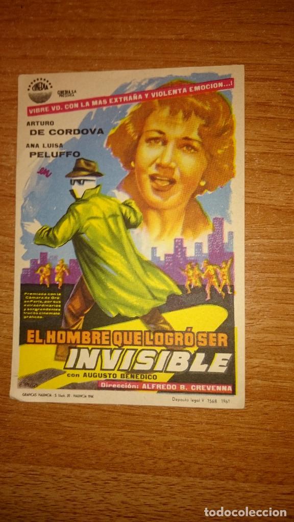 Kino: FOLLETO DE MANO PELICULA EL HOMBRE QUE LOGRO SER INVISIBLE