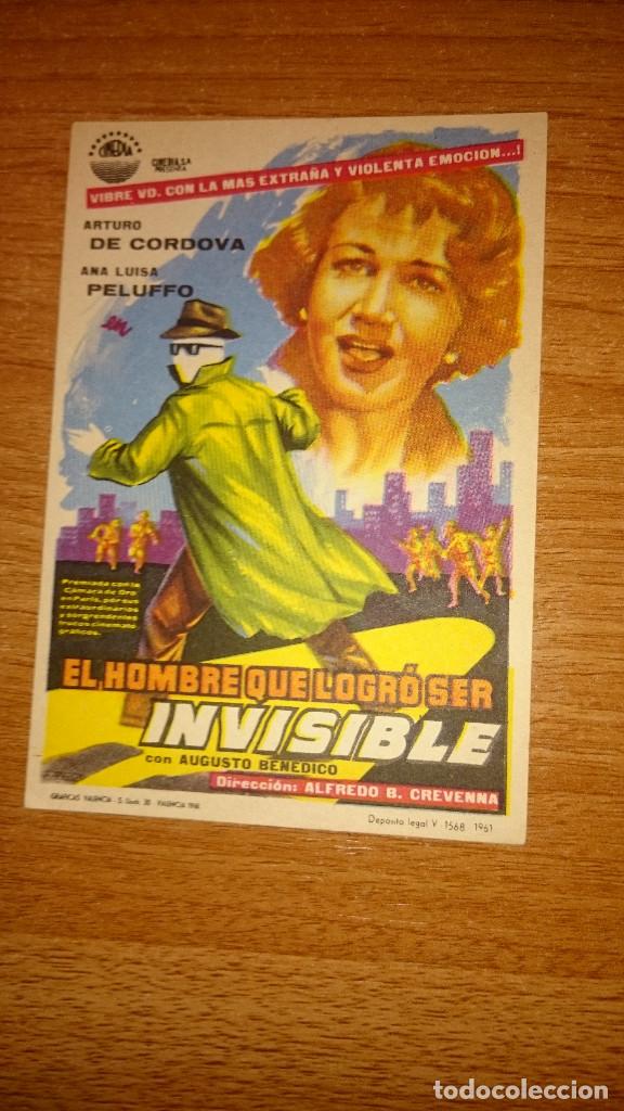 Kino: FOLLETO DE MANO PELICULA EL HOMBRE QUE LOGRO SER INVISIBLE