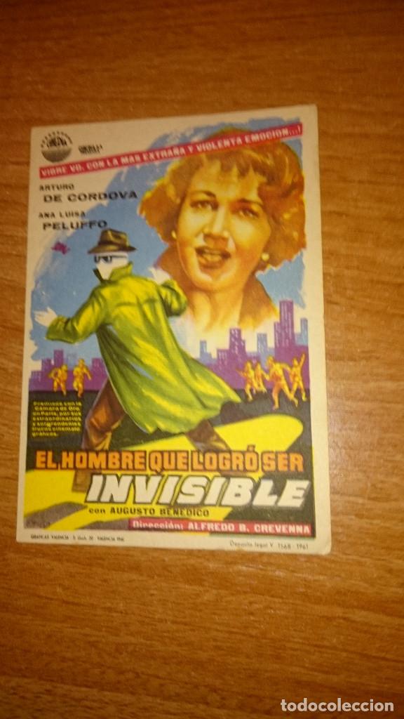 Kino: FOLLETO DE MANO PELICULA EL HOMBRE QUE LOGRO SER INVISIBLE