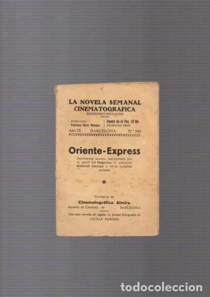 Cin&eacute;ma: LA NOVELA SEMANAL CINEMATOGRAFICA - N&ordm; 500 - ORIENTE EXPRESS