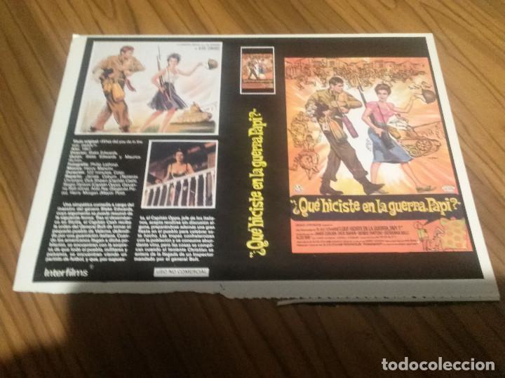 Cine: CARATULA DE VHS. &iquest;QU&Eacute; HICISTE EN LA GUERRA PAPI?. PAPEL. BUEN ESTADO. RARO
