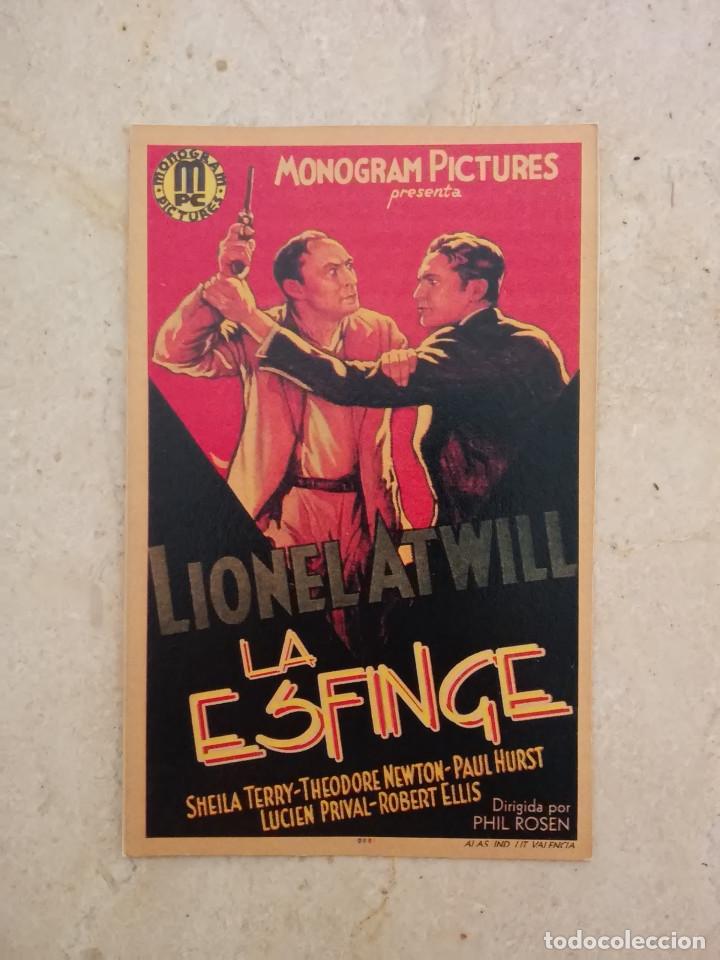 Kino: REPRODUCCION PAPEL -9*13- LA ESFINGE - ALBUM - TERROR - LIONEL ATWILL