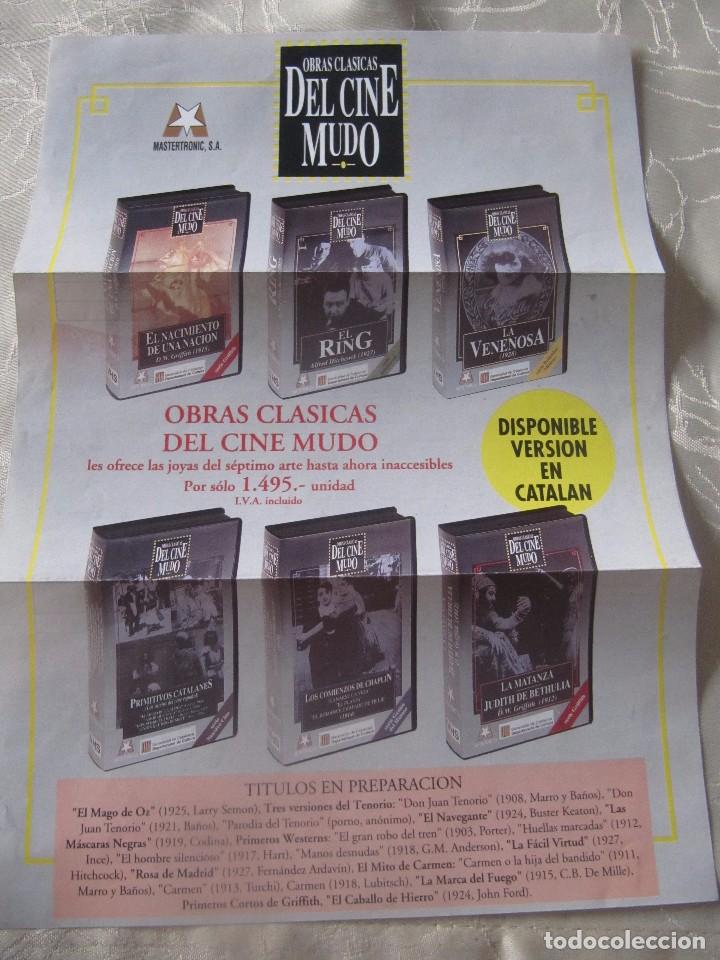 Cinema: TRIPTICO OBRAS CLASICAS DEL CINE MUDO VHS MASTERTRONIC BOLETIN DE PEDIDO VERGARA