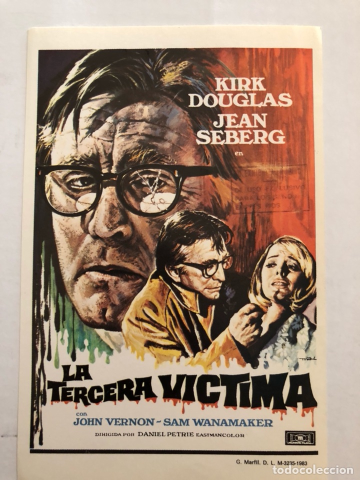 Cinema: Programa reproducci&oacute;n la tercera v&iacute;ctima.kirk Douglas
