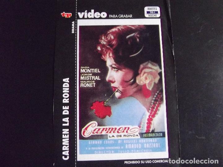 Kino: CINE-CARATULAS TV-TP-TELEPROGRAMA-V40-CARMEN LA DE RONDA-SARA MONTIEL-JORGE MISTRAL