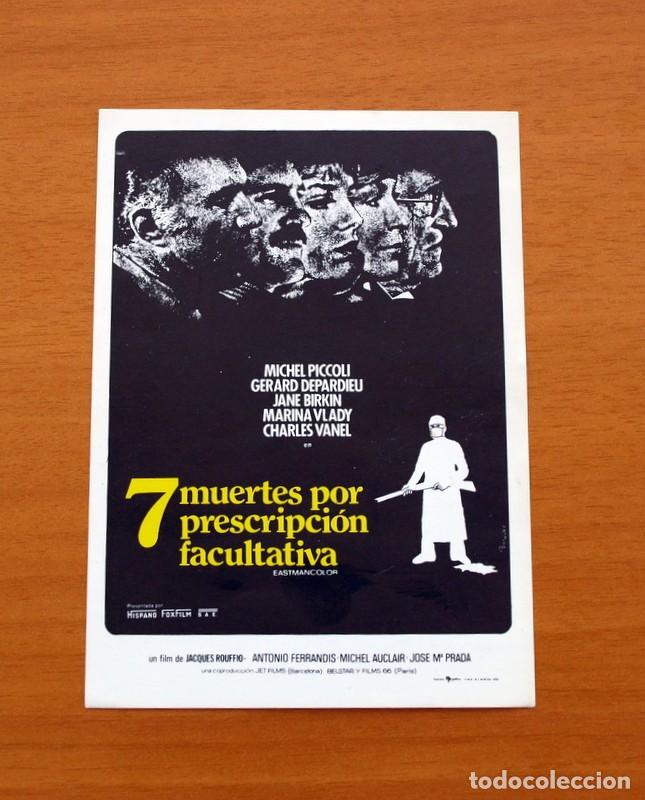 Cinema: 7 Muertes por prescripci&oacute;n Facultativa - A&ntilde;o 1976 - Michel Piccoli, Gerard Depardieu, Jane Birkin