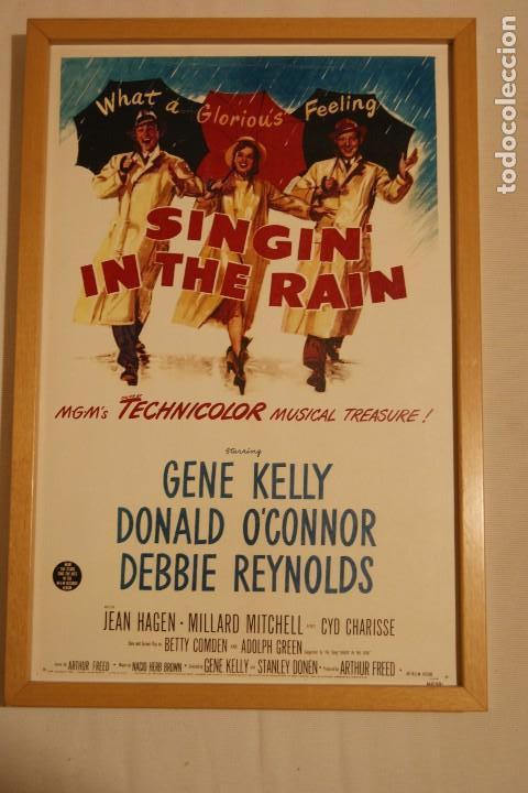 Cinema: Cartel enmarcado cine clasico americano SINGIN IN THE RAIN