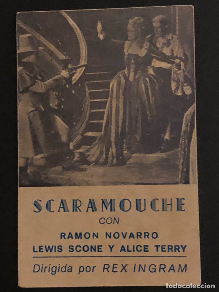 Cinema: Programa tarjeta facs&iacute;mil scaramouche ramon novarro alice terry
