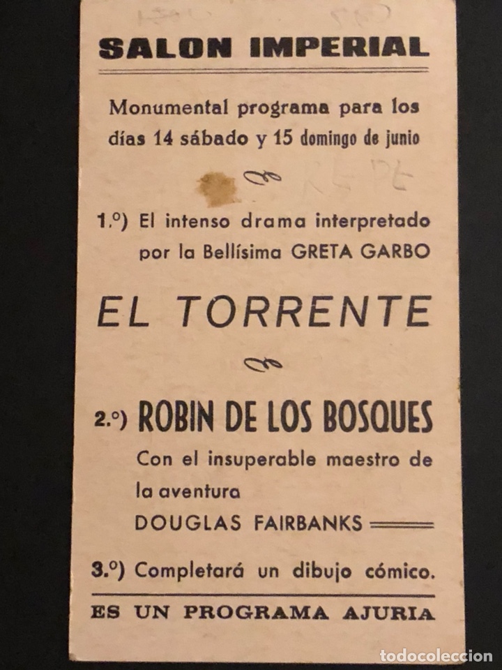 Cine: Programa tarjeta facs&iacute;mil robin de los bosques.douglas fairbanks - Foto 2